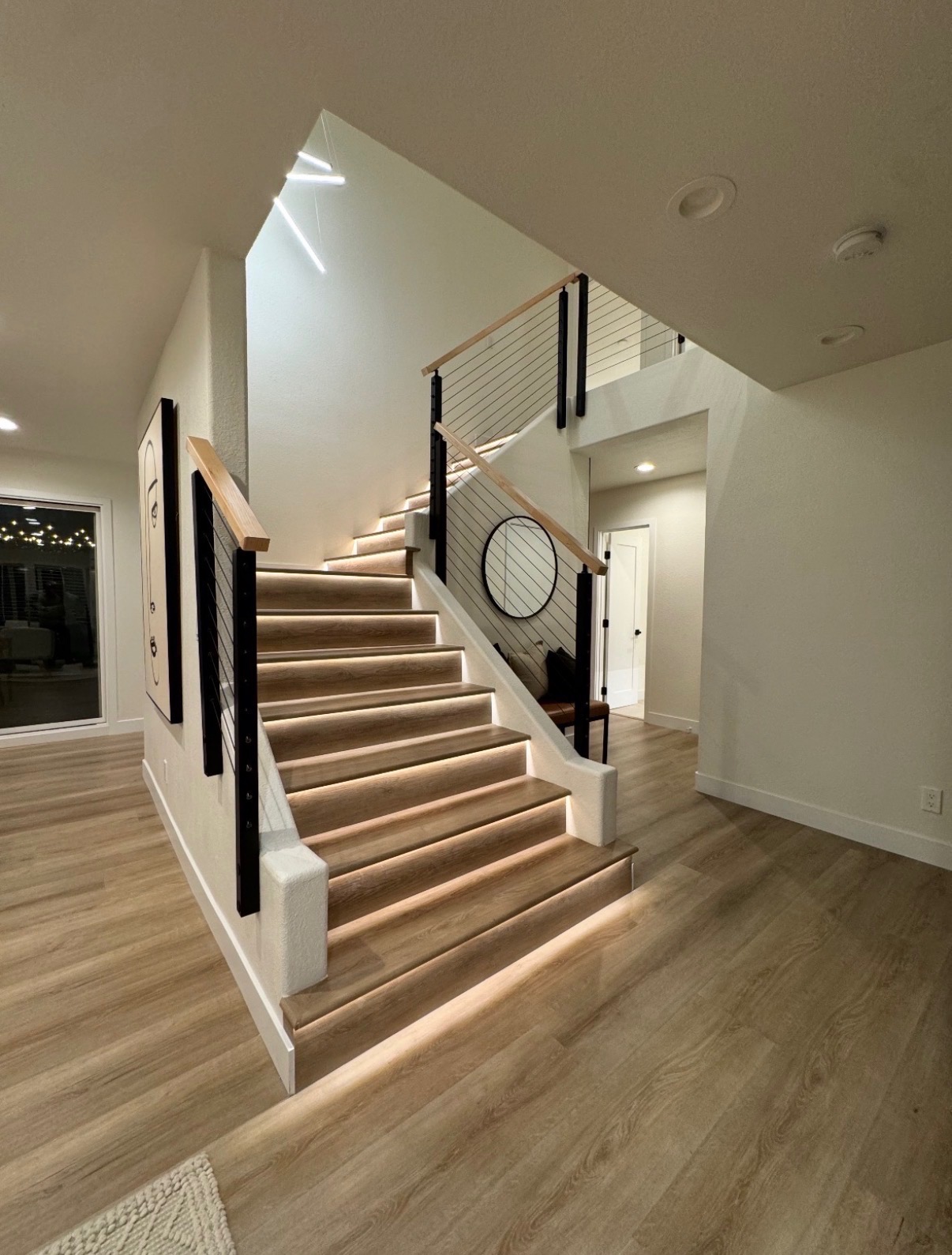 Tiled stairs and flooring install
